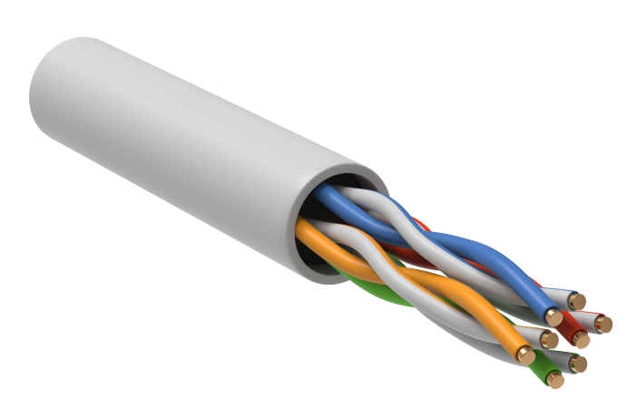 Кабель витая пара U/UTP кат.5E 24AWG 4 пары LSZH INDOOR 1м белый (100м) GENERICA