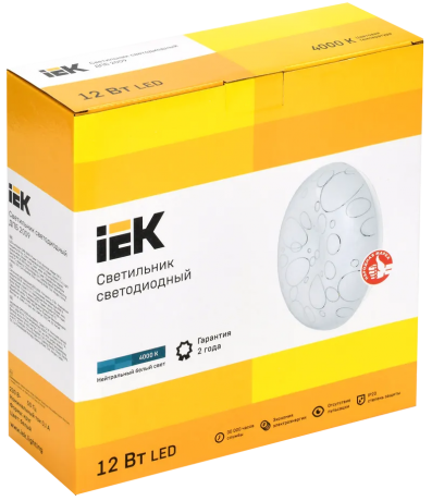 Светильник светодиодный ДПБ 2009 12Вт IP20 4000К круг белый IEK