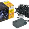LIGHTING Гирлянда нить 10м 100 светодиодов белый свет IP20 зеленый шнур 1,5м 230В контроллер 8 сцен IEK
