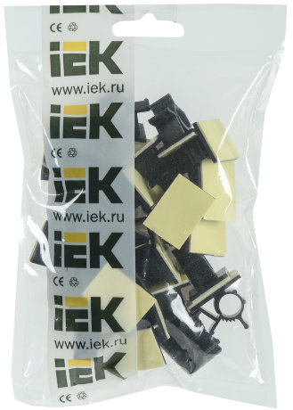Клипса самоклеящаяся КС-10 черная (24шт) IEK