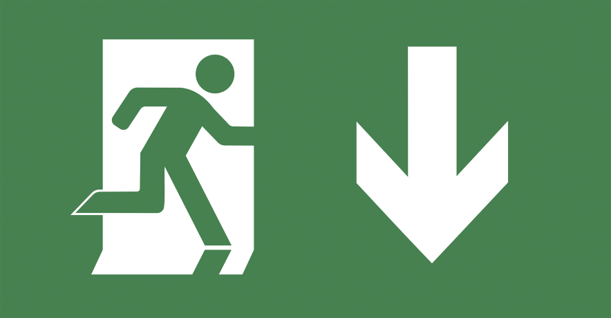 Пиктограмма "ВЫХОД/стрелка вниз" PVC для ССА 3000 IEK