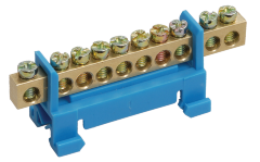 Шина N "ноль" на DIN-изолятореяторе типа "Стойка" ШНИ-6х9-10-С-С IEK