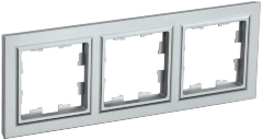 BRITE Рамка 3-местная РУ-3-БрА алюминий IEK
