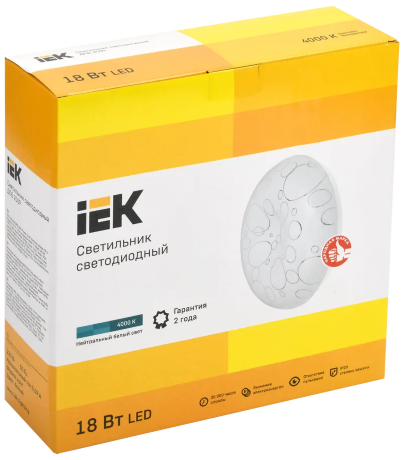 Светильник светодиодный ДПБ 2009 18Вт IP20 4000К круг белый IEK