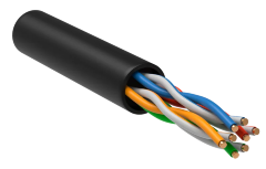 Витая пара U/UTP кат.5E 24AWG 4 пары LDPE 1м черный (305м) РФ GENERICA