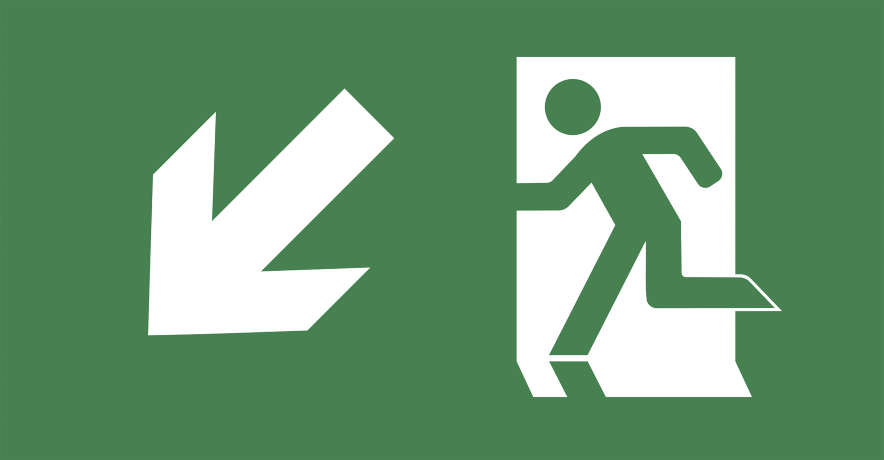 Пиктограмма "ВЫХОД/стрелка налево вниз" PVC для ССА 3000 IEK