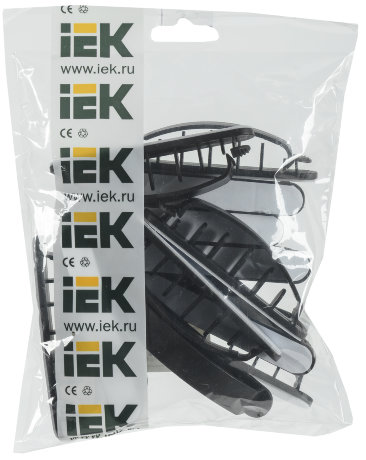 Клипса самоклеящаяся КС-5 черная (12шт) IEK
