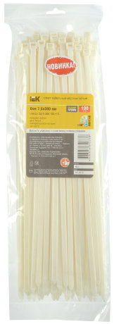 Хомут кабельный морозостойкий Хкм 7,6х380мм белый (100шт) IEK