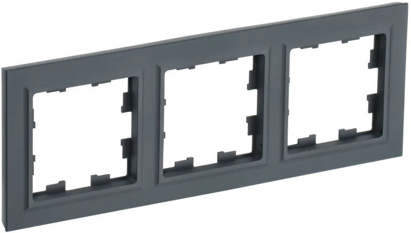 BRITE Рамка 3-местная РУ-3-БрГ графит IEK