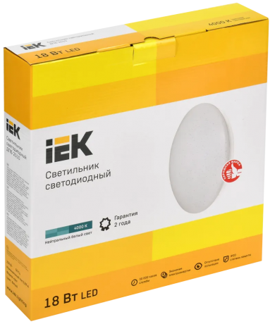 Светильник светодиодный ДПБ 2010 18Вт IP20 4000К круг белый IEK