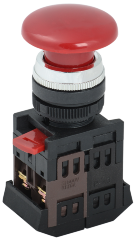 Кнопка управления AEА-22 "Грибок" d=22мм 1з+1р красная IEK