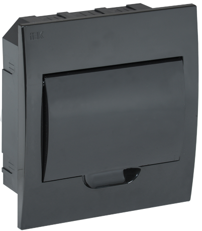 Корпус модульный пластиковый встраиваемый ЩРВ-П-8 черный черная дверь IP41 IEK