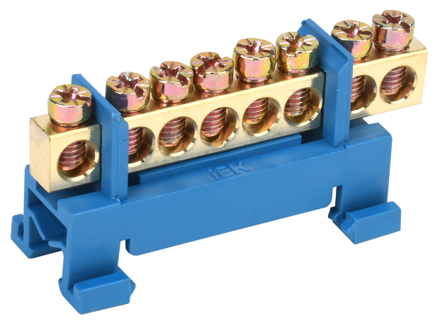 Шина N "ноль" на DIN-изолятореяторе типа "Стойка" ШНИ-6х9-8-С-С IEK