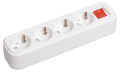 Розетка разборная переносная с выключателем К04В 4 места CLASSIC IEK