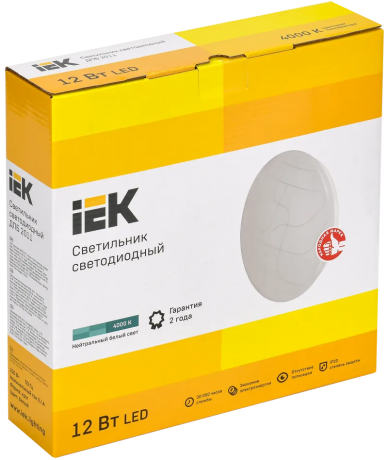 Светильник светодиодный ДПБ 2011 12Вт IP20 4000К круг белый IEK