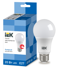 Лампа светодиодная A60 шар 20Вт 230В 6500К E27 IEK