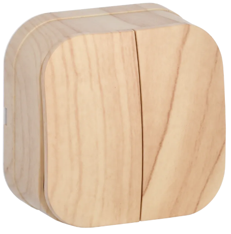 Выключатель 2-клавишный для открытой установки ВС20-2-0-ХС 10А GLORY сосна IEK