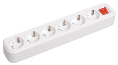 Розетка разборная переносная с выключателем К06В 6 мест CLASSIC IEK