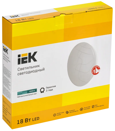 Светильник светодиодный ДПБ 2011 18Вт IP20 4000К круг белый IEK