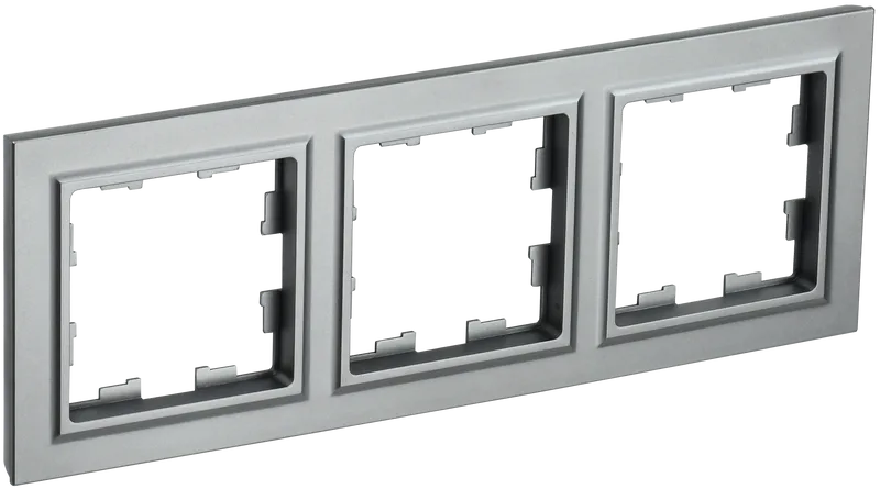 BRITE Рамка 3-местная РУ-3-БрС сталь IEK