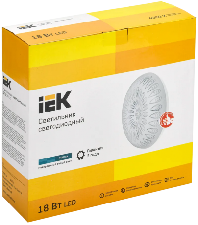 Светильник светодиодный ДПБ 2012 18Вт IP20 4000К круг белый IEK