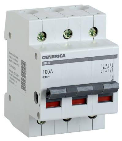 Выключатель нагрузки (мини-рубильник) ВН-32 3Р 100А GENERICA