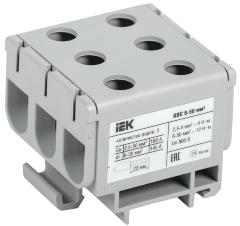 Клемма вводная силовая КВС 6-50 мм2 3х-рядная серая IEK