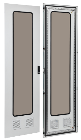 FORMAT Дверь металлическая со стеклом 2 вентиляционных отверстия 2000х600мм IEK