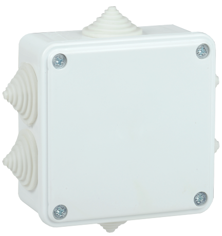 Коробка распаячная КМ для открытой проводки 100х100х45мм IP44 6 вводов белая IEK