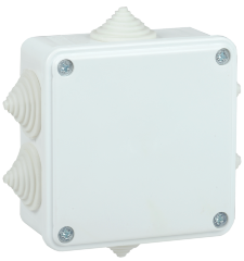 Коробка распаячная КМ для открытой проводки 100х100х45мм IP44 6 вводов белая IEK