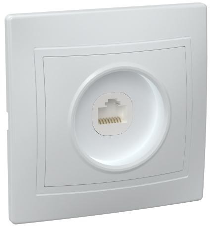 Розетка 1-местная компьютерная РК10-КБ КВАРТА белый IEK