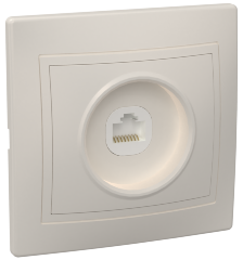Розетка 1-местная компьютерная РК10-ККм КВАРТА кремовый IEK