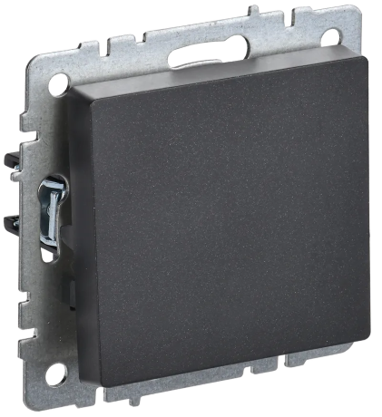 BRITE Выключатель 1-клавишный самовозвратный 10А ВС10-1-4-БрЧ черный IEK