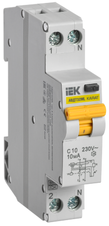 Выключатель автоматический дифференциального тока АВДТ32ML тип A С10 10мА KARAT IEK