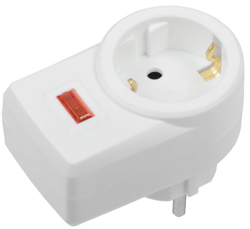 Сетевой фильтр СФ-01К 1 место 2P+PE 16А белый IEK