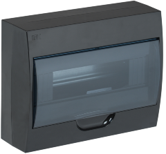 Корпус модульный пластиковый навесной ЩРН-П-12 черный IP41 IEK