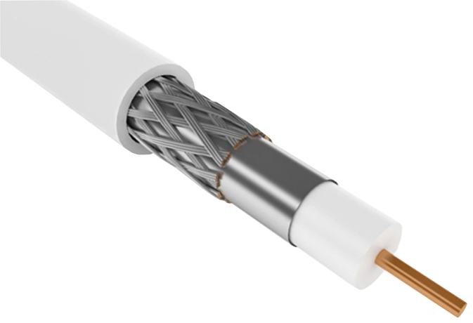 Кабель коаксиальный RG59 CCS 75Ом FPE PVC белый (300м) GENERICA