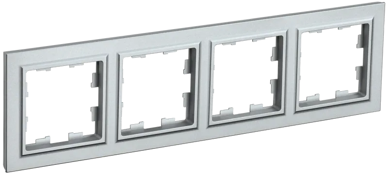 BRITE Рамка 4-местная РУ-4-БрА алюминий IEK