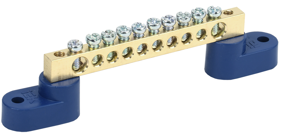 Шина N "ноль" на двух угловых изоляторах ШНИ-6х9-10-У2-С IEK