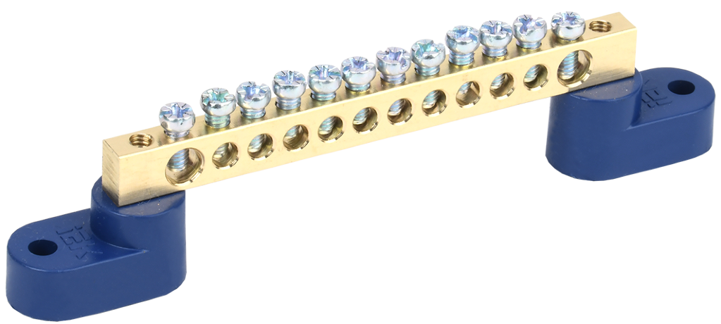 Шина N "ноль" на двух угловых изоляторах ШНИ-6х9-12-У2-С IEK