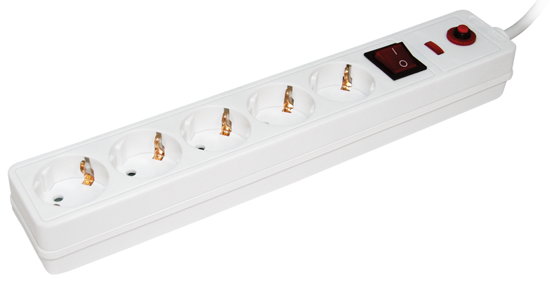 Сетевой фильтр СФ-05К-выкл. 5 мест 2P+PE/5метров 3х1мм2 IEK