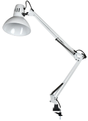 LIGHTING Светильник настольный 1014 пантограф на струбцине Е27 белый IEK