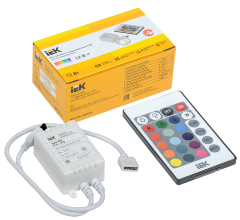 Контроллер с ПДУ ИК RGB 3 канала 12В 2А 72Вт IEK