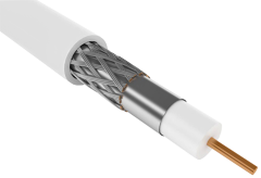 Кабель коаксиальный RG6 медный 75Ом FPE PVC белый (100м) GENERICA