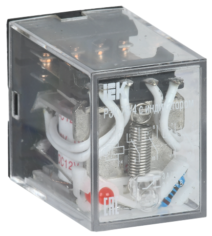 Реле промежуточное РЭК78/4(MY4) с индикацией 3А 12В DC IEK