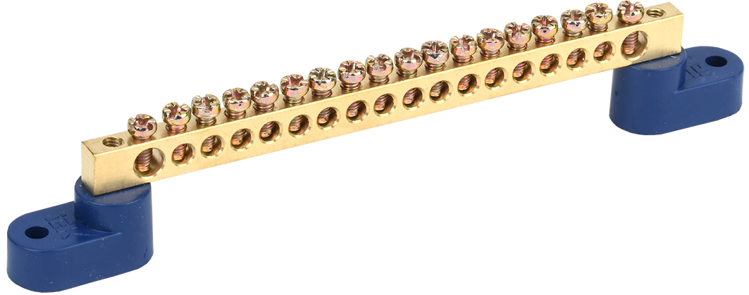 Шина N "ноль" на двух угловых изоляторах ШНИ-6х9-18-У2-С IEK