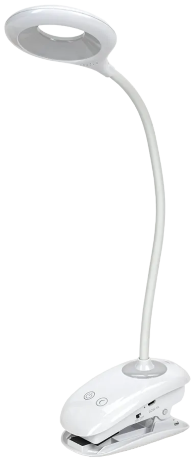 LIGHTING Светильник светодиодный настольный 2006 5Вт на прищепке диммер ночник белый IEK