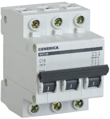 Выключатель автоматический ВА47-29 3Р 16А 4,5кА С GENERICA