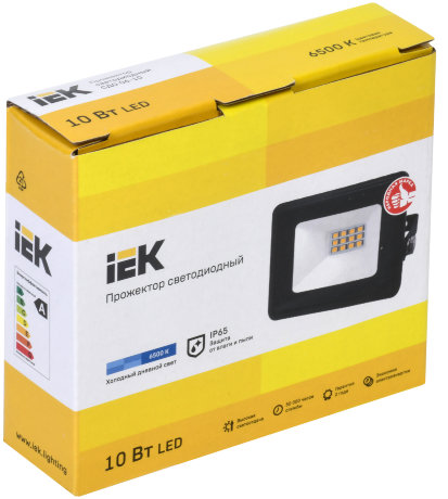 Прожектор светодиодный СДО 06-10 IP65 6500K черный IEK