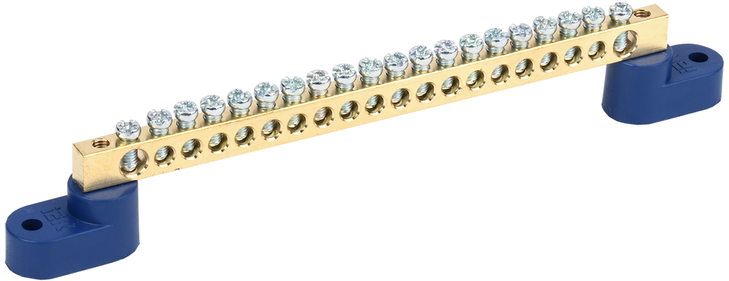 Шина N "ноль" на двух угловых изоляторах ШНИ-6х9-20-У2-С IEK